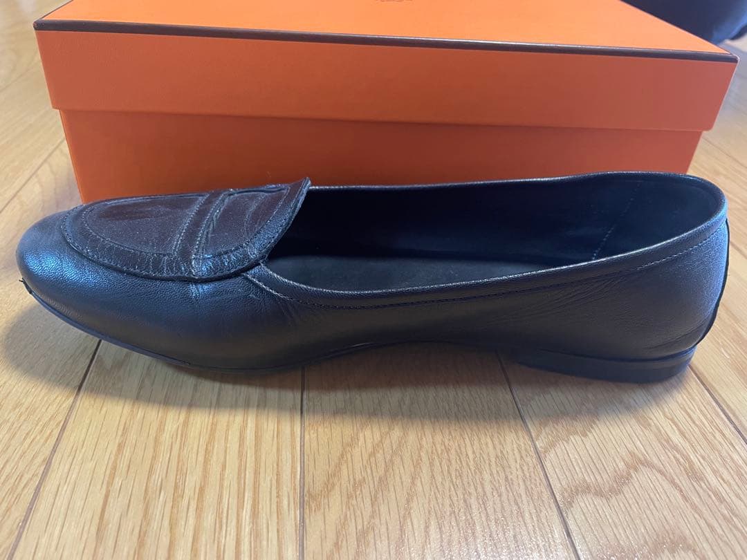 HERMES モカシン　ジュリア　38 黒