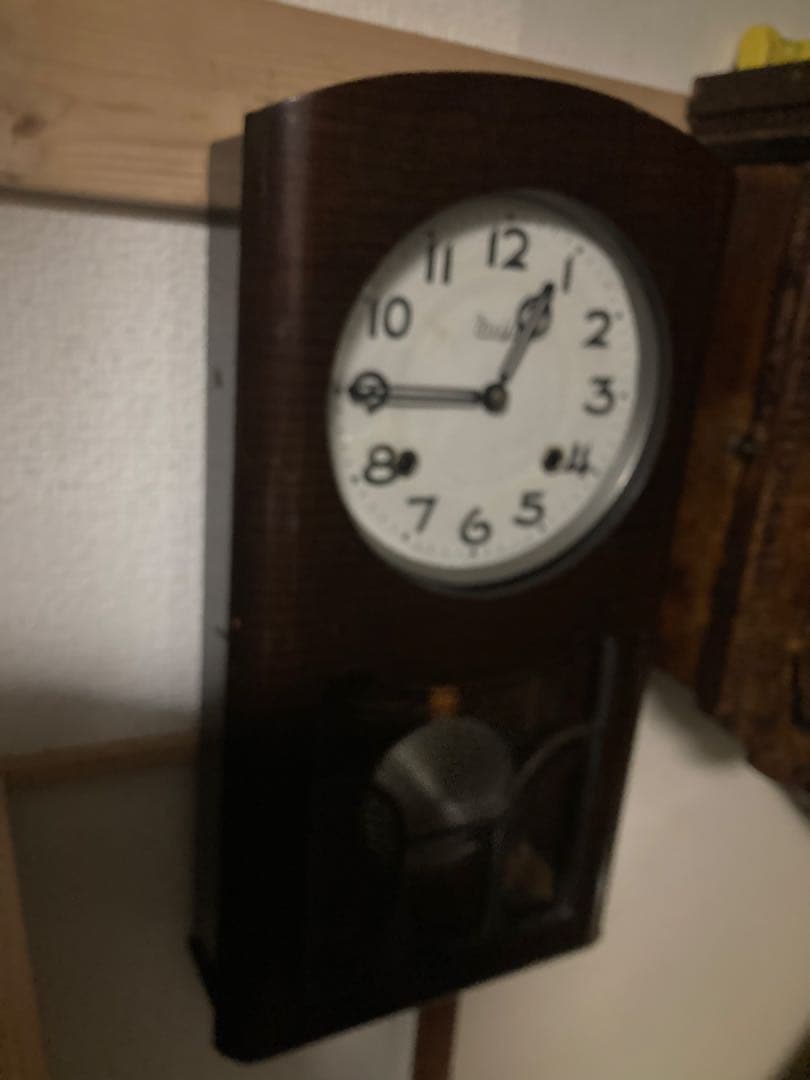 Meiji時計 数打ち式8日巻アンティーク柱時計 稼働中