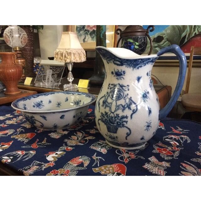 プロヴァンス　ピッチャー & フェイスボール 天使/エンゼル の花かご