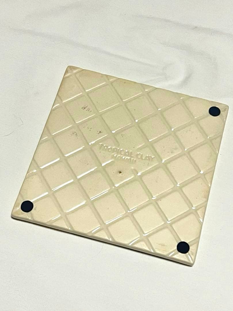 【レア】ハワイアンキルトトロピカル柄 陶器タイル 2枚セットヴィンテージ