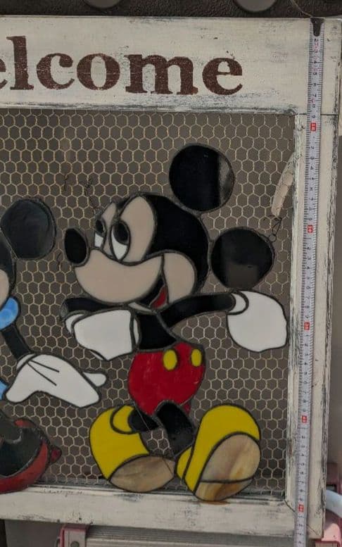 ディズニー ミッキーマウス＆ミニーマウス ステンドグラスウェルカムボード