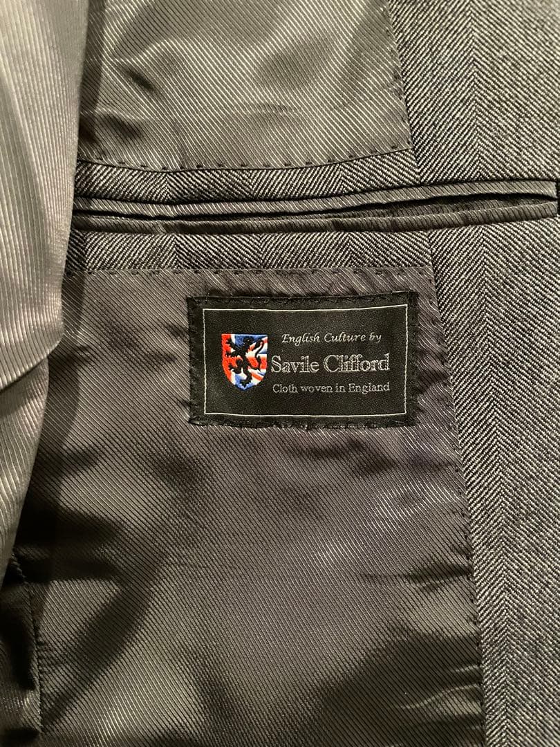 ビームスエフ / SAVILE CLIFFORD ヘリンボーン スーツ48