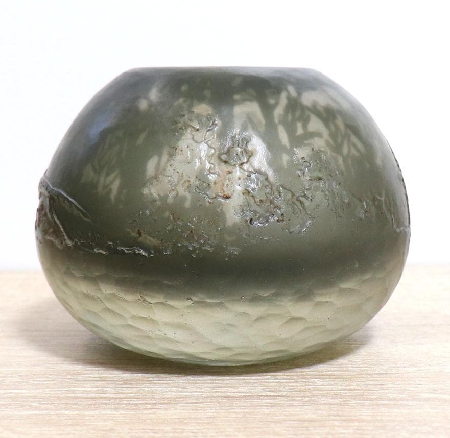 ドーム・ナンシー 1903年 動物の群れ 風景 花瓶 円形 壺 アンティーク