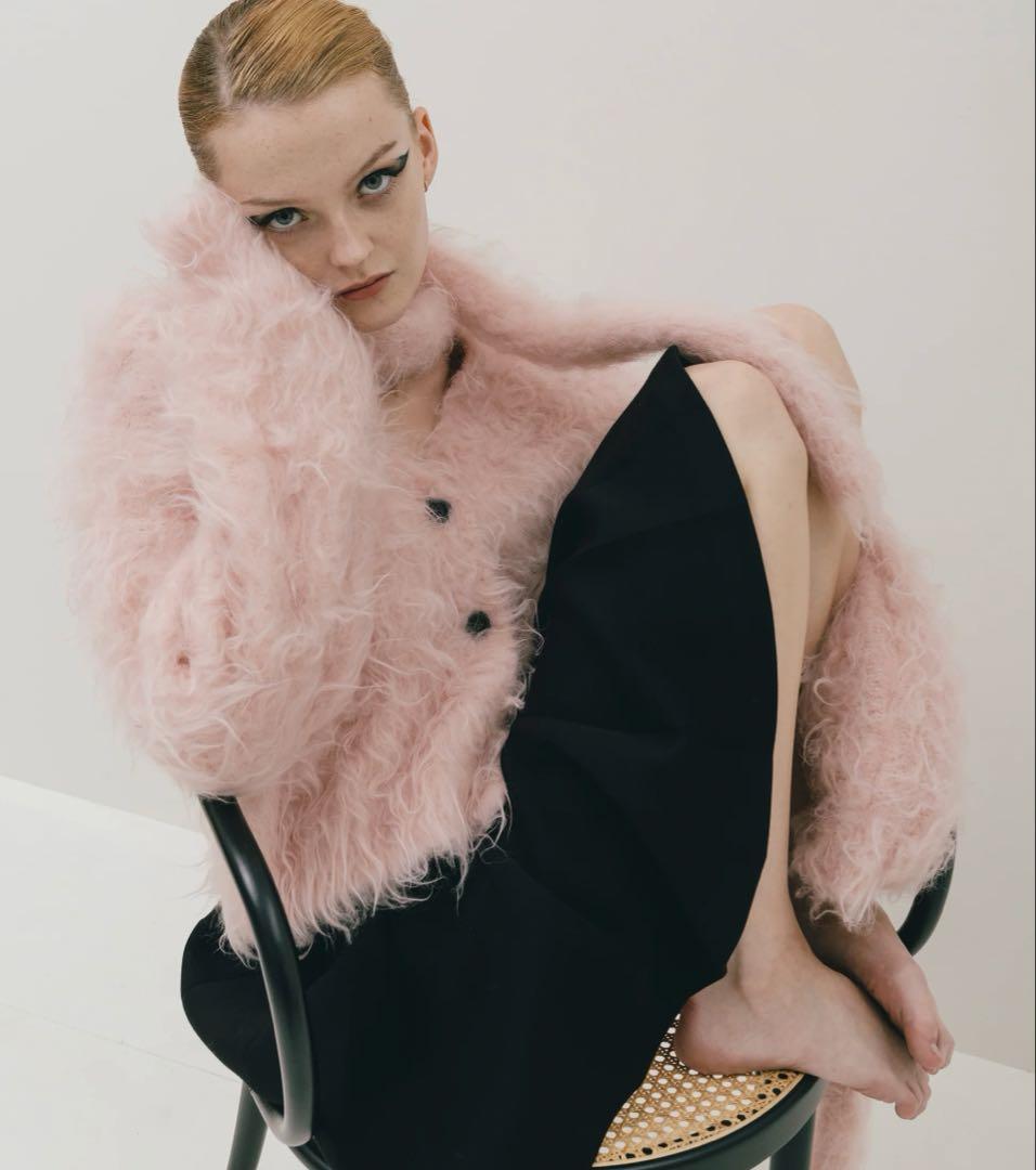 THE TOE 【極美品】シャギーカーディガン ピンク ショート丈 M