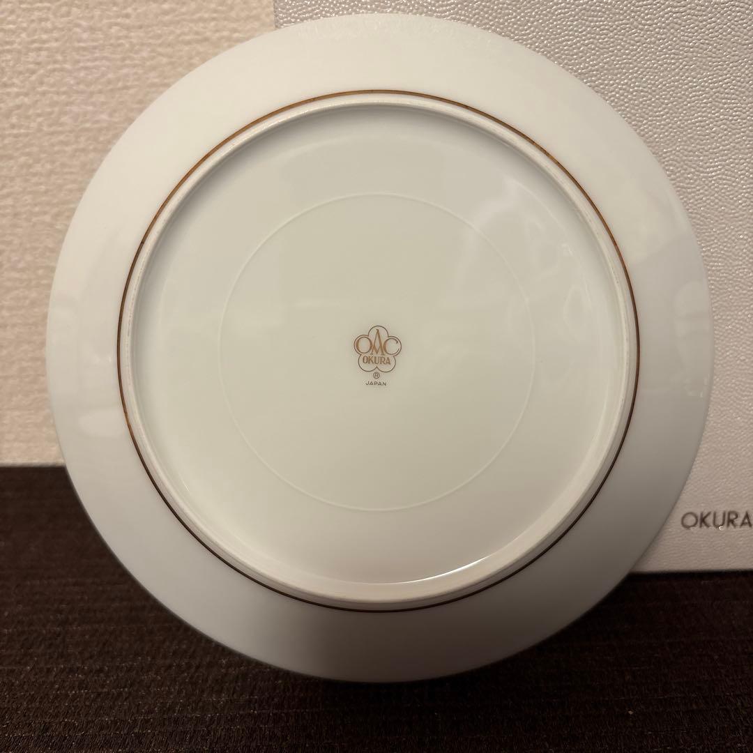 大倉陶園　歳時記シリーズ　桜　市松金彩金蝕　デザートプレート　17cm