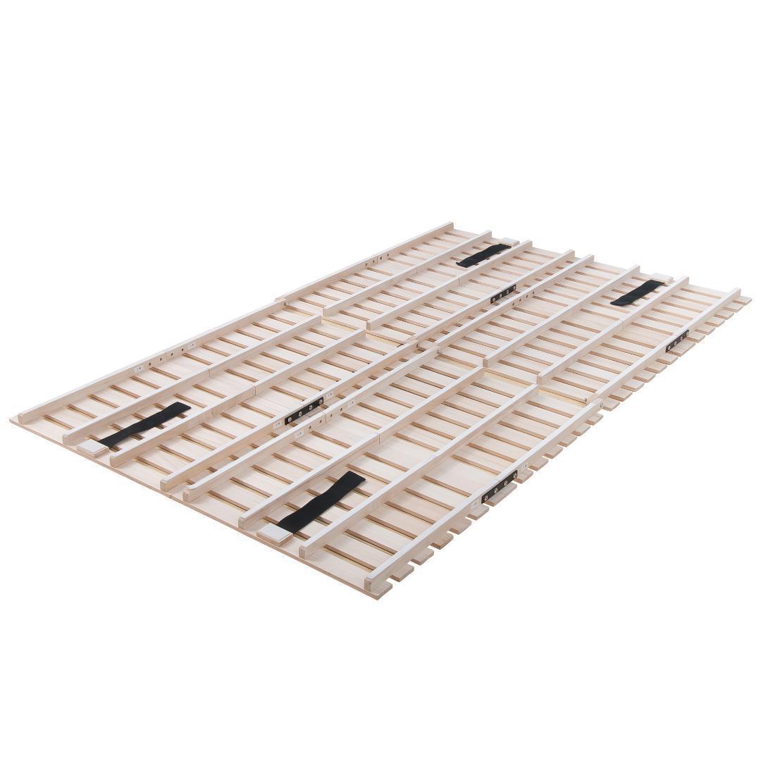 すのこベッド　折りたたみ　天然桐二つ折りベッドフレーム　木製ダブル2折桐木床 D