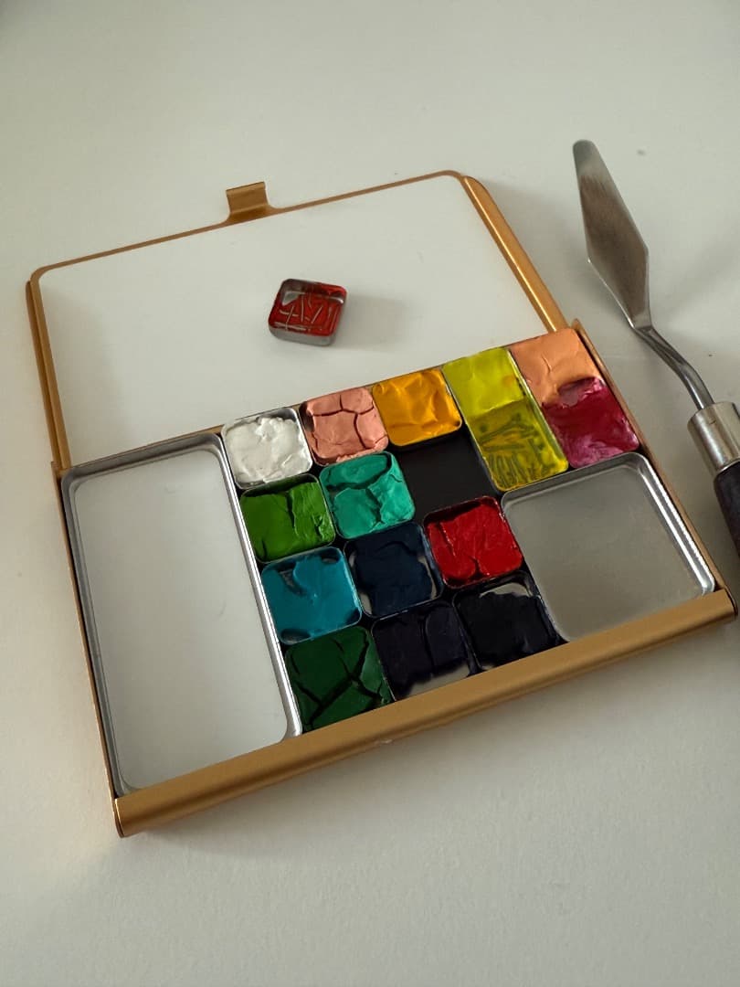 TRAVEL & SKETCH AMERICA 水彩絵具パレット ゴールド