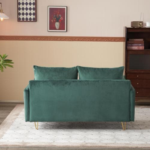 ソファー 2人掛け ソファ 収納付き クッション4個付き 金属脚付きカウチソファ