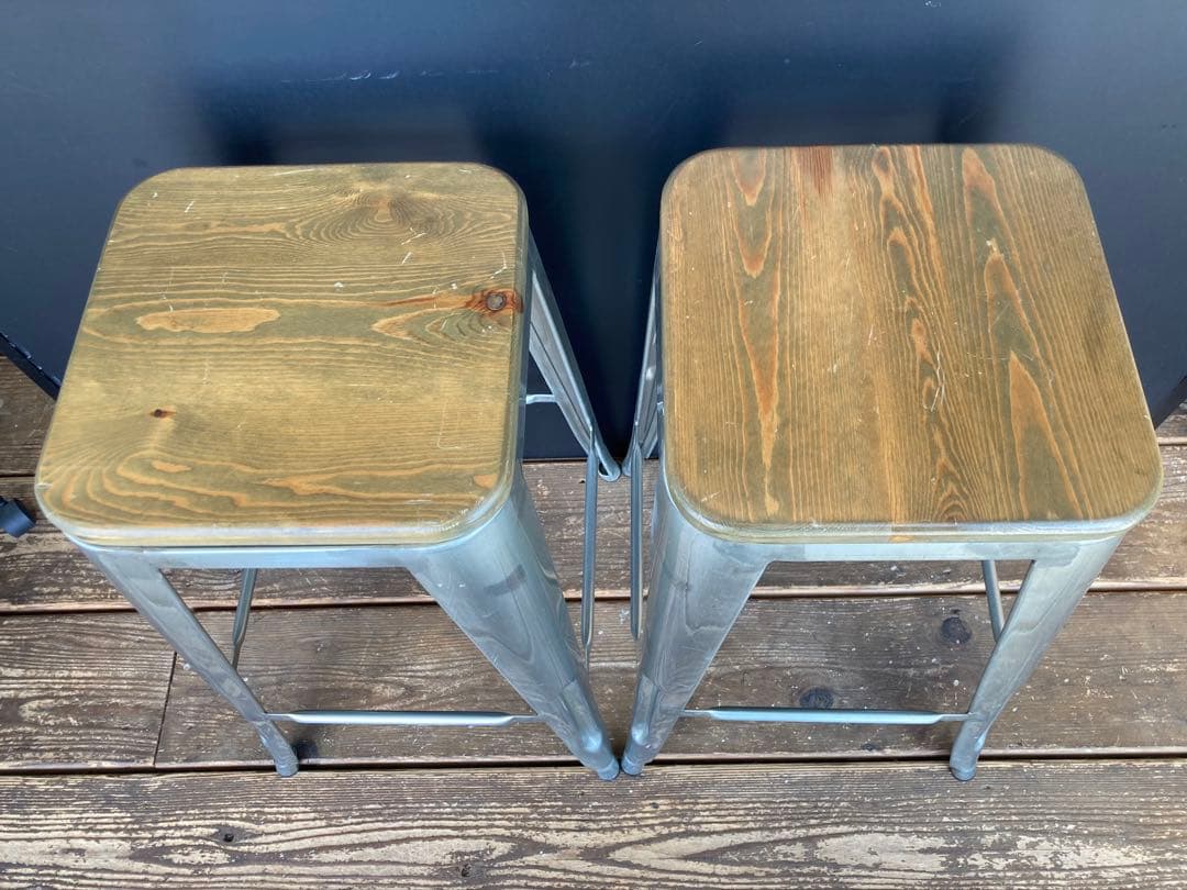 インダストリアルスタイル バースツール 2脚セット