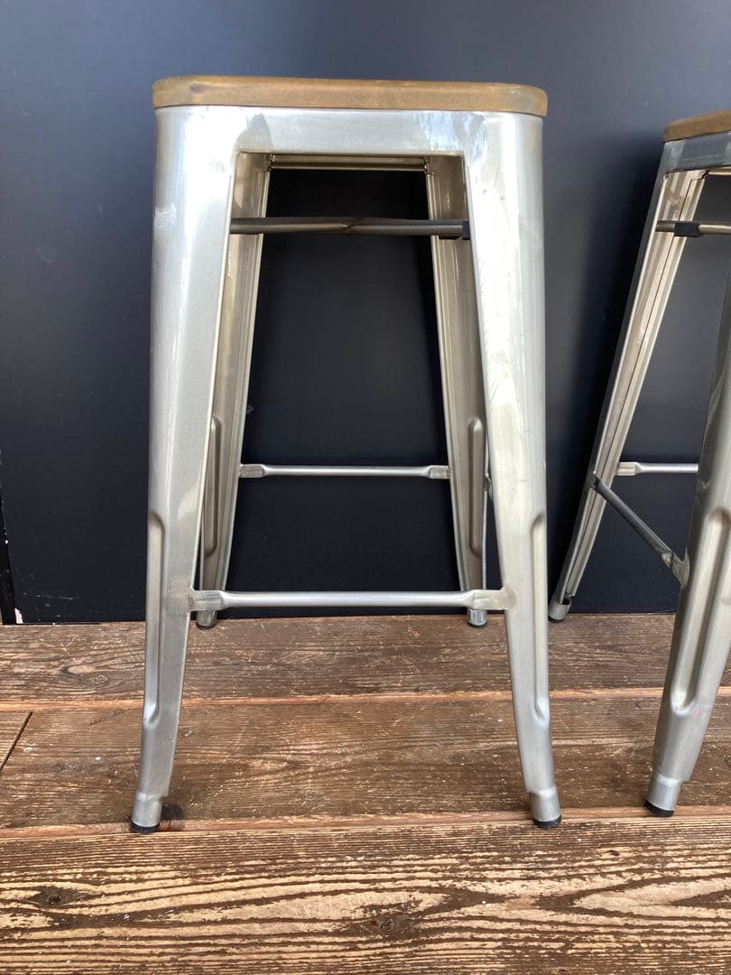 インダストリアルスタイル バースツール 2脚セット