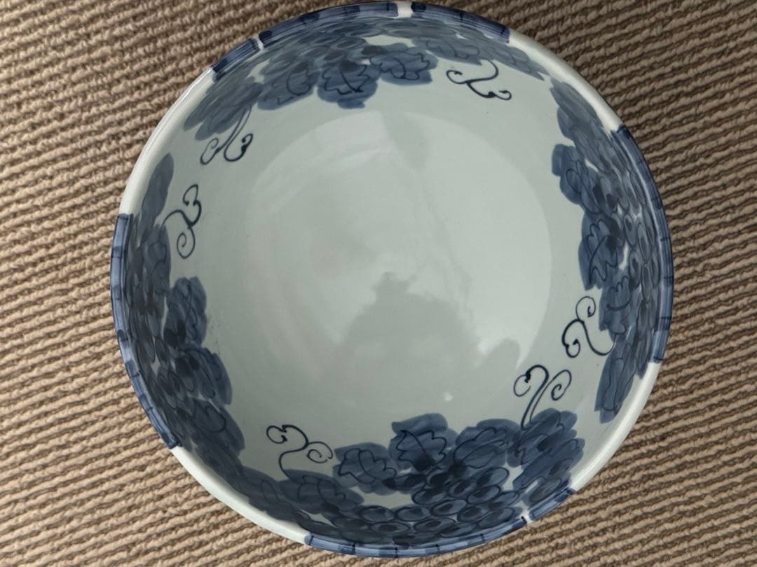 北大路　魯山人 写し 染付葡萄文 大鉢 京都・馬場京泉