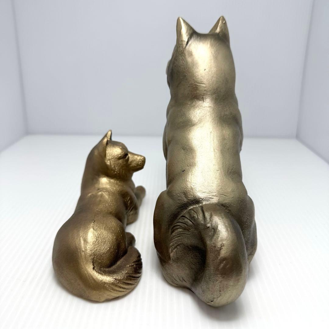 高岡銅器 環水作 日展作家 犬 戌 置物 二匹 鉄 干支 伝統工芸 縁起物