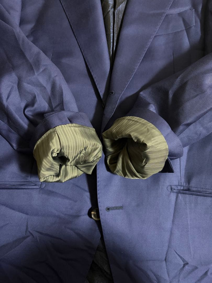 ギンザグローバルスタイル　カノニコ スーツ セットアップ ネイビー ペイズリー柄