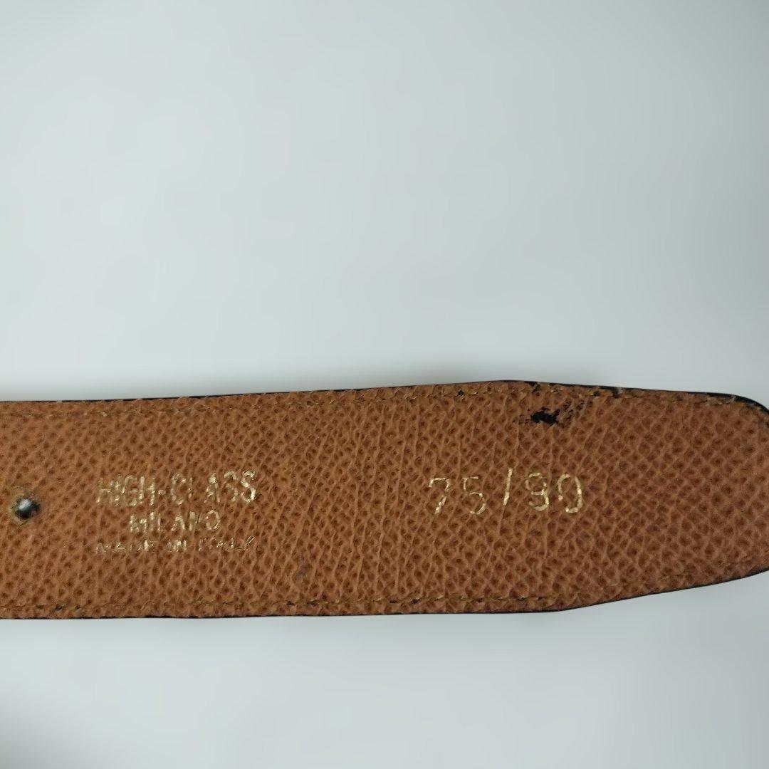 HIGH-CLASS レザー ベルトセット ホワイト ブラック 袋付