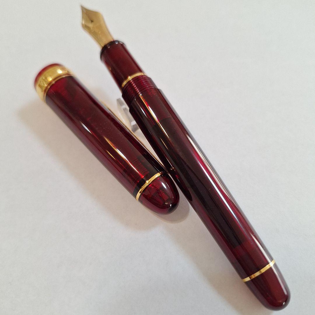 インク出ません 14金 細字 万年筆 ブルゴーニュ