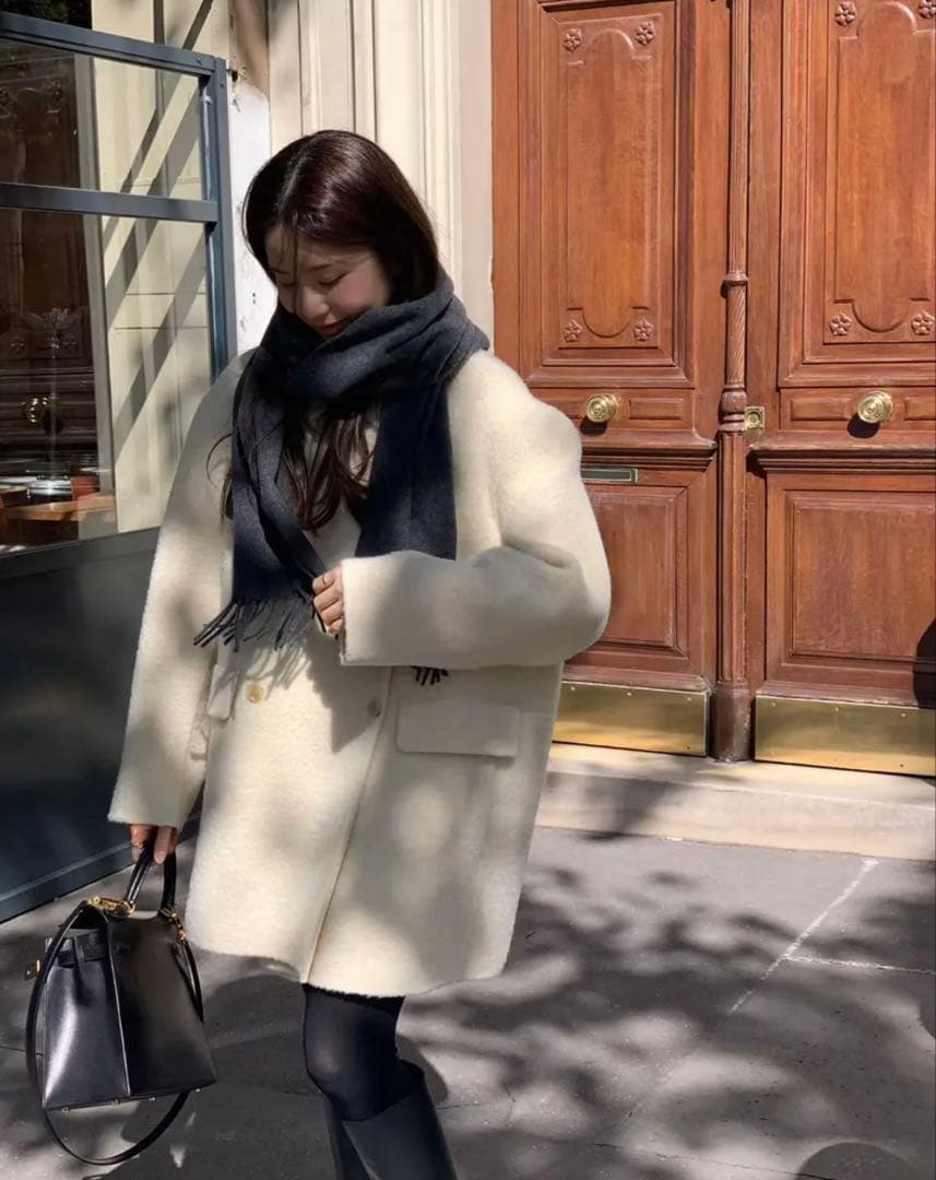 ジャケット・アウター OUNCE high neck double handmade coat