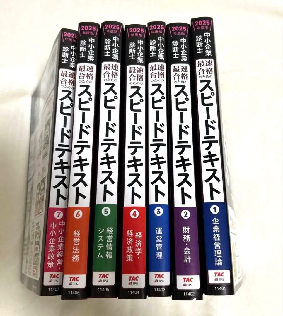 2025年TAC 中小企業診断士　スピードテキスト　問題集　セット