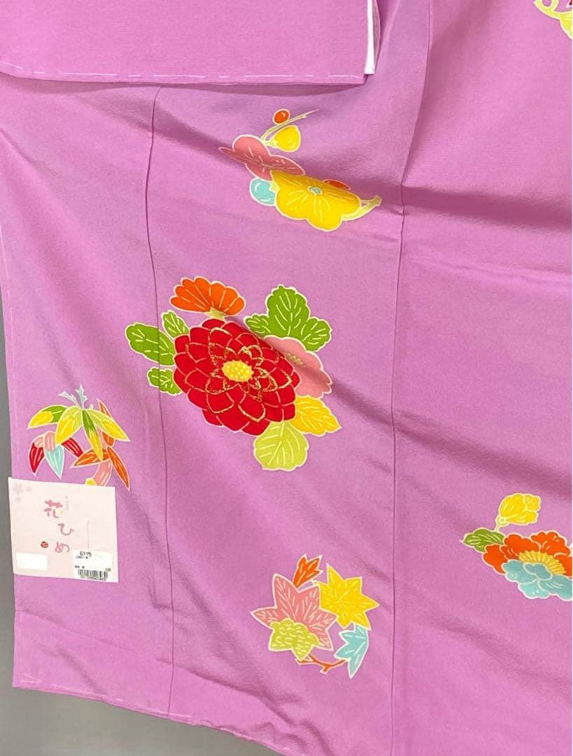 1点のみ 新品 四つ身 正絹 154 ピンク 七五三 絹 高級 こども 花ひめ