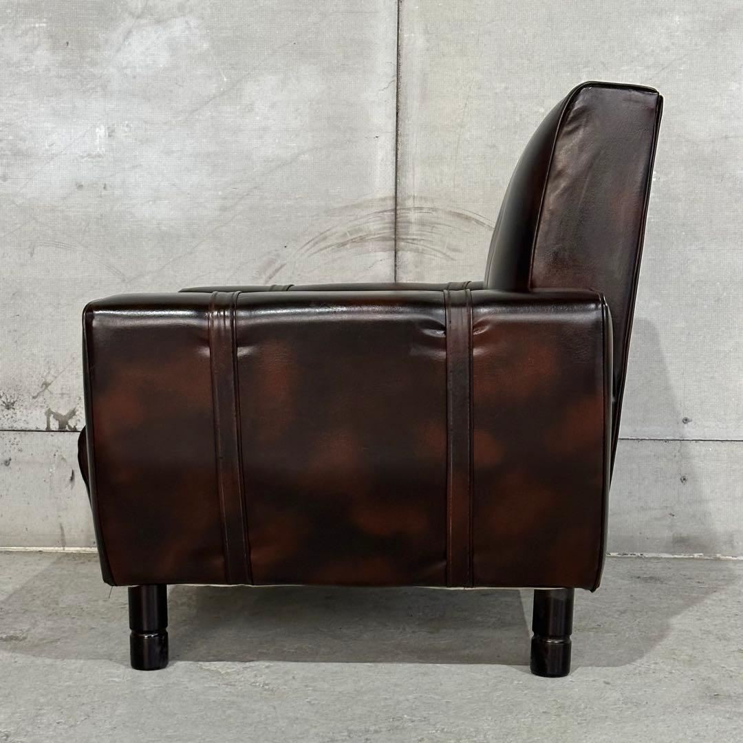 ✦1960年〜1970年✦昭和レトロソファ ヴィンテージ 一人掛け ブラウン合皮
