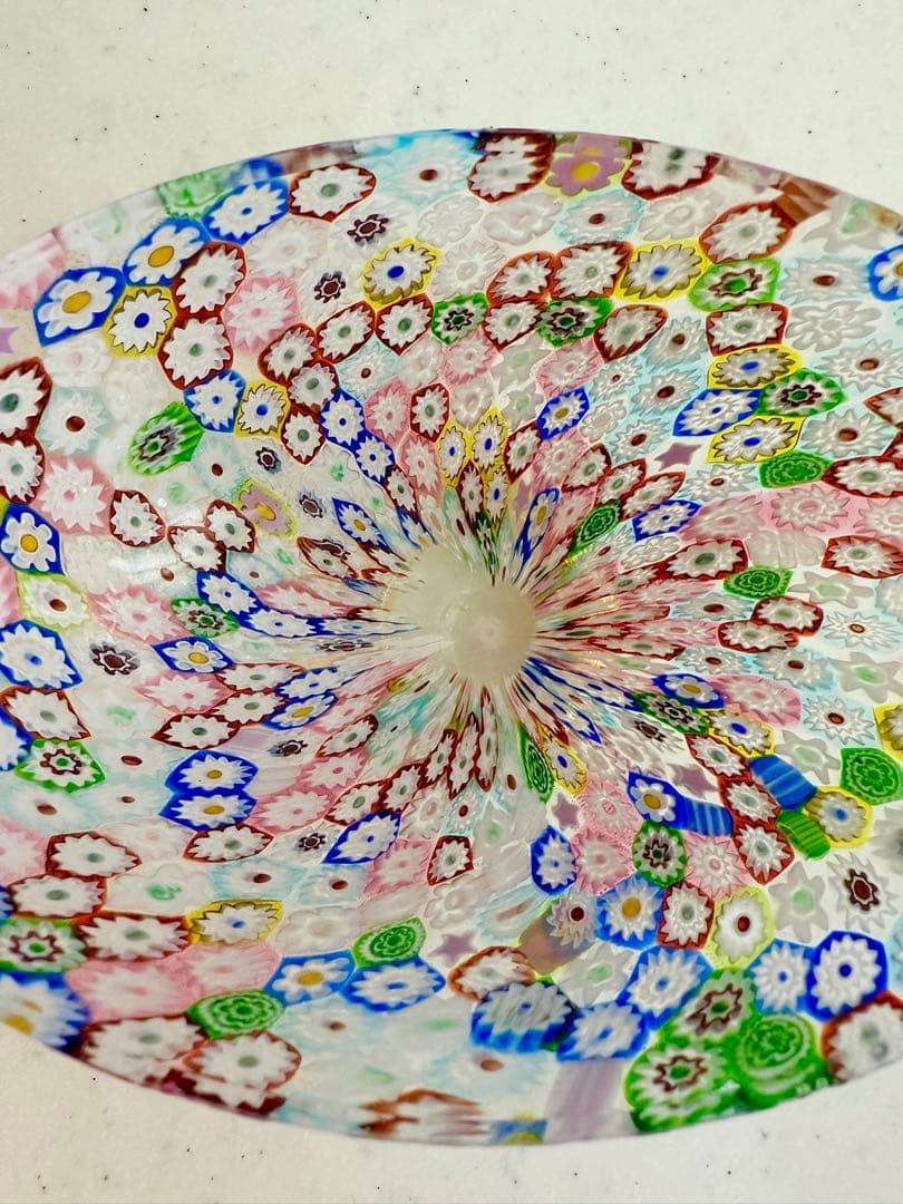 ベネチアンガラス ミルフィオリ 江波冨士子 食器茶碗 高台　貴重　金彩