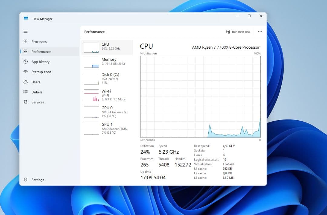 CPU AMD Ryzen 7 7700X 4.5GHz-5.4GHz AM5