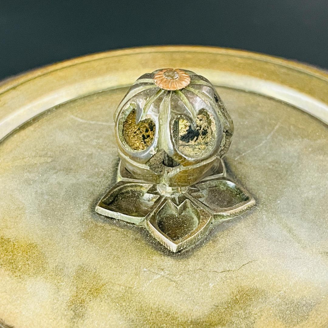 鵬雲斎好 遠山釜 釜師 増山馨鉄 銅蓋 金属工芸 共箱 栞付 R8SB79