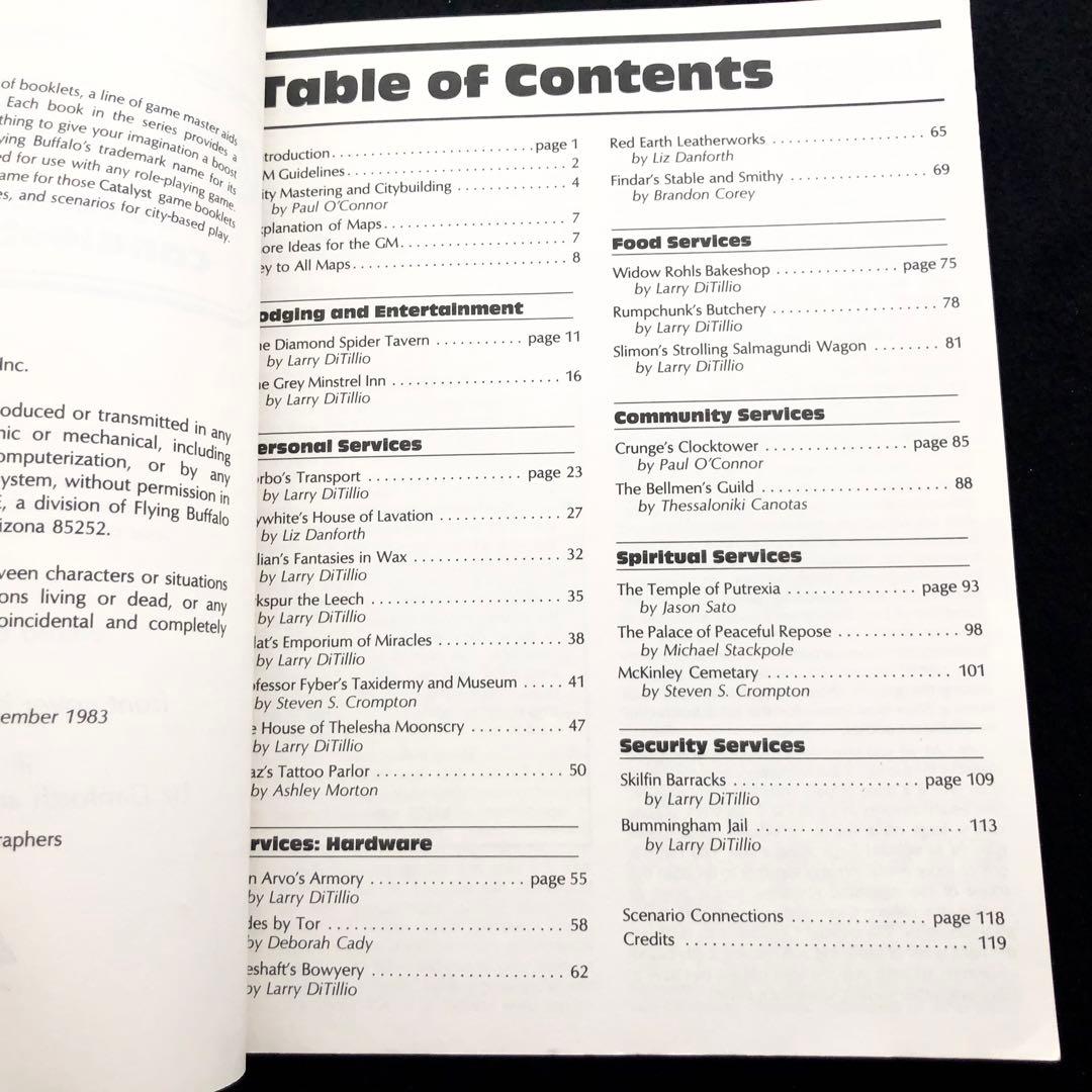 「Citybook（RPGシティブック）」【5冊】Flying Buffalo