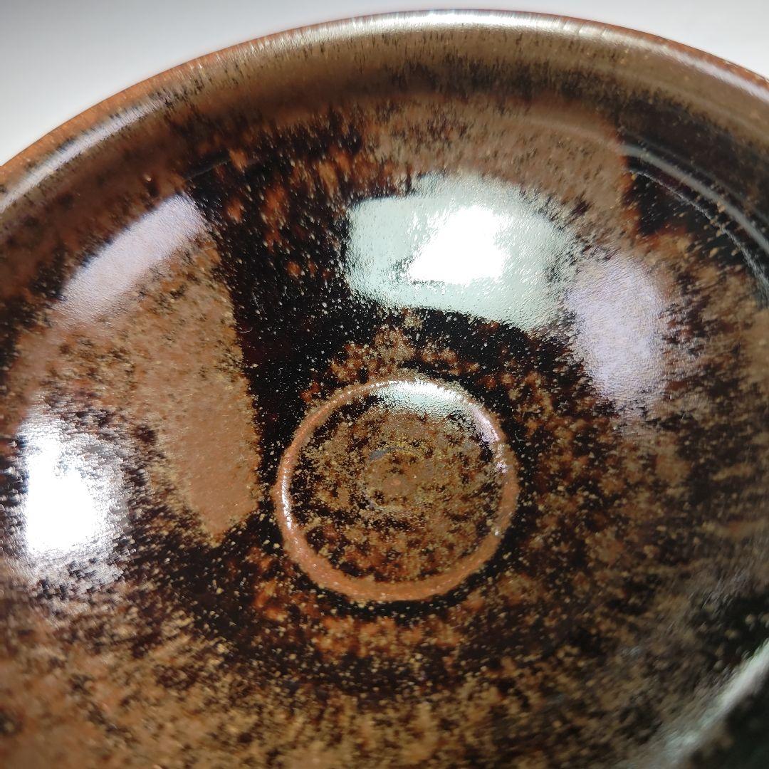 ウ288 数茶碗『淡海ぜぜ　膳所焼　陽炎園造　天目数茶碗　10客 共箱』抹茶碗