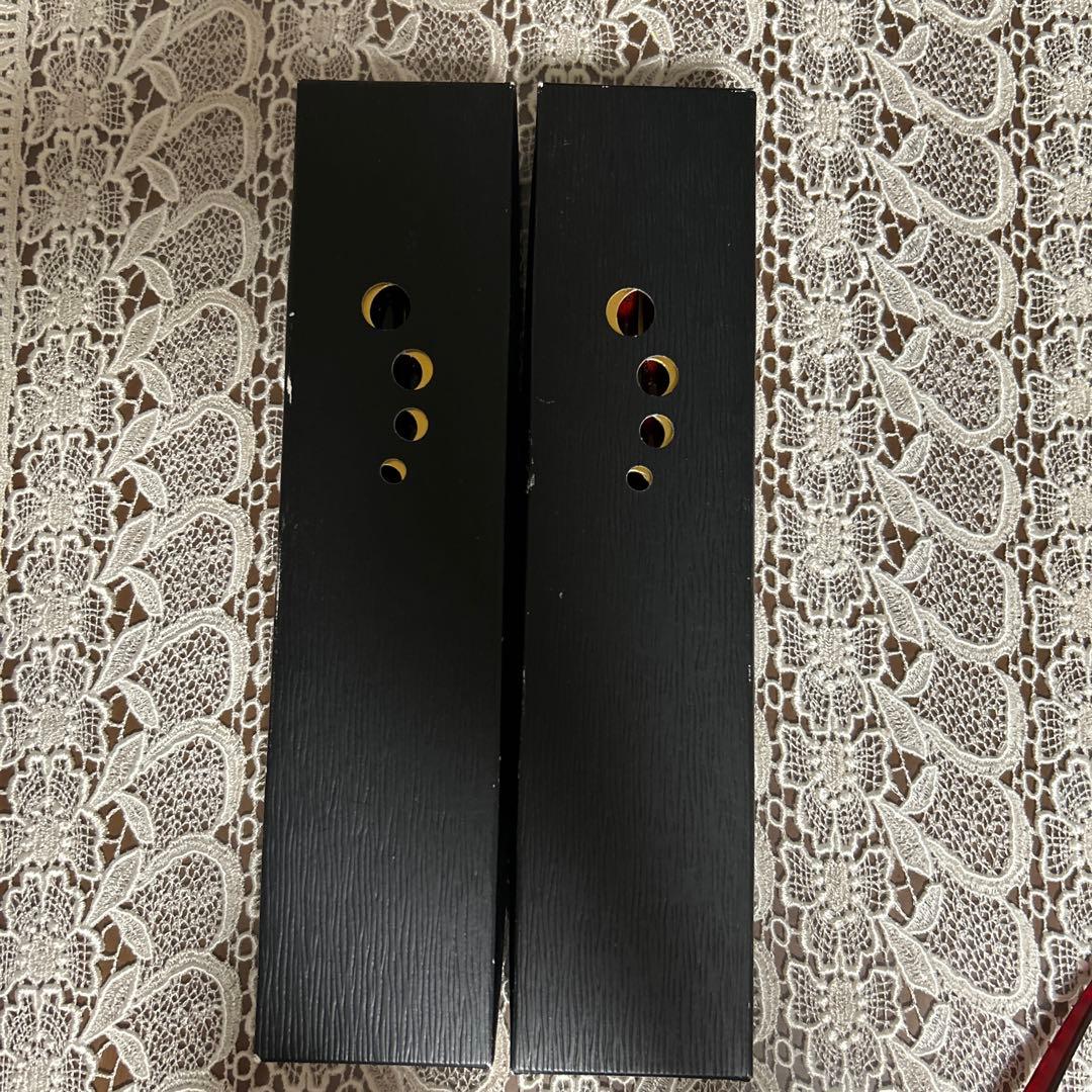 一双うるし天然木　津軽塗り夫婦ばし　箸置きのおまけ付き