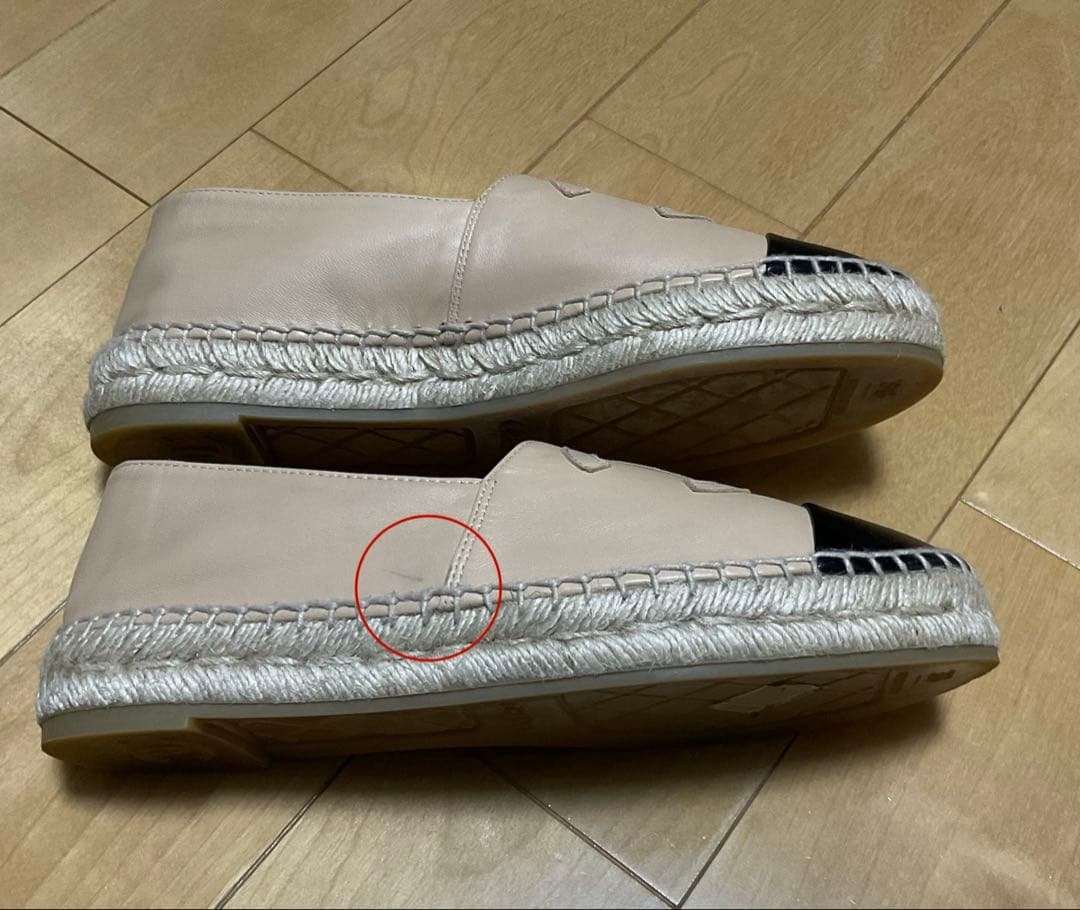 美品 シャネル エスパドリーユ ラムスキン 38