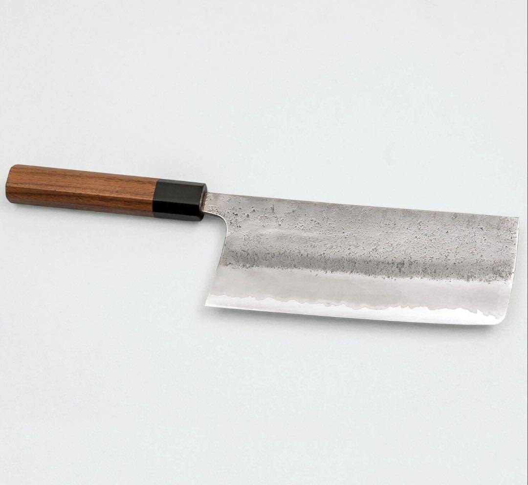 松原刃物　梨地　青ニ　ステンクラッド　中華180mm