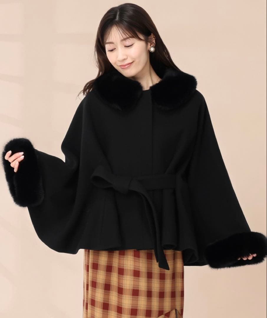 MISCH MASCH ブラックファーポンチョ