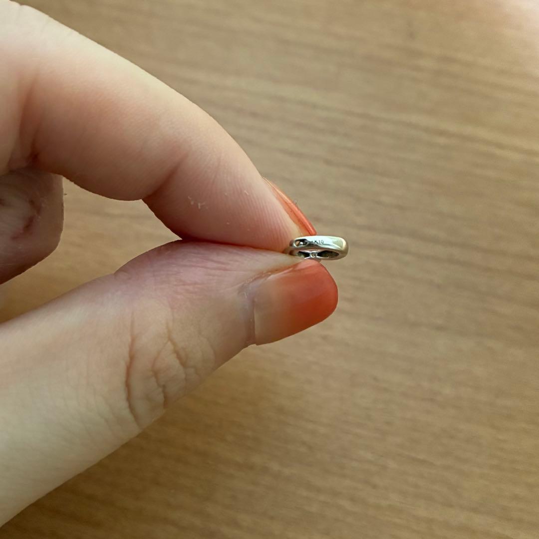 K10 ホワイトゴールド　フープピアス