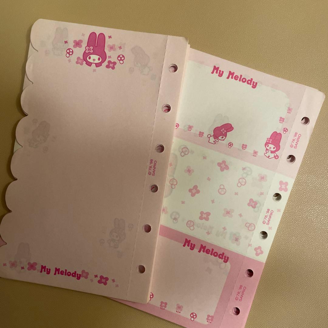 マイメロディ　サンリオ　平成レトロ　システム手帳リフィル　メモ