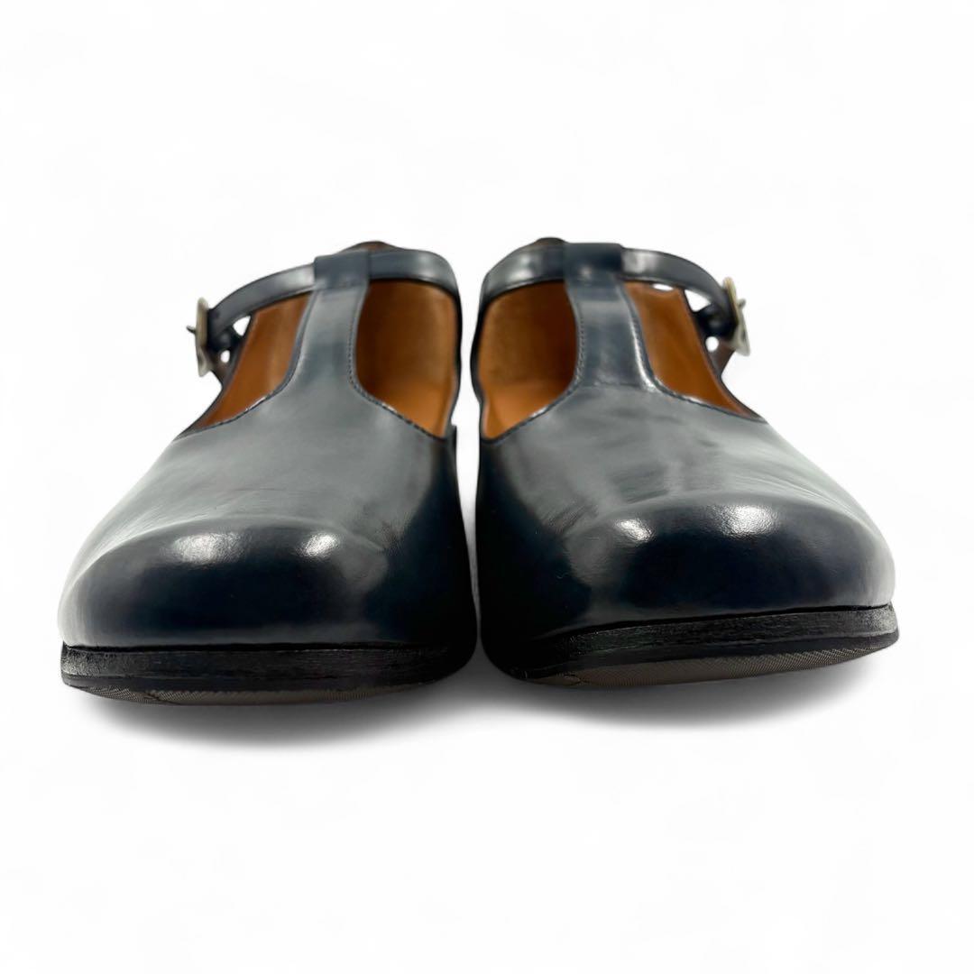 【極美品】 R.U. ベス T字ストラップシューズ 38 カーフレザー ネイビー