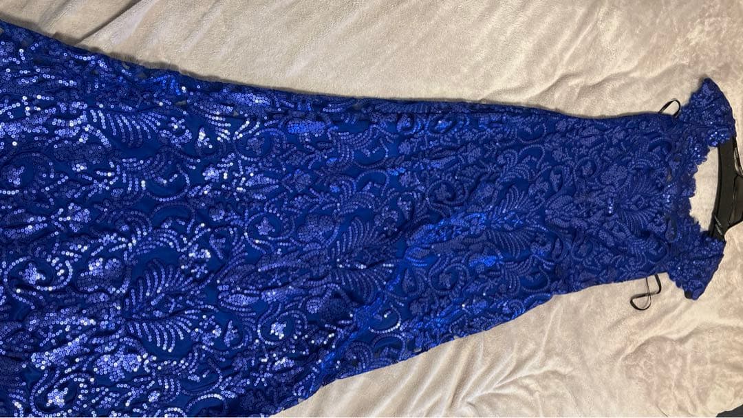 美品⭐︎TADASHI SHOJI 青 レースドレス サイズ2