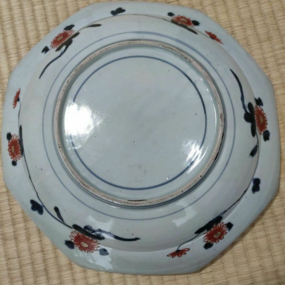 【ロースドルフ城】享保古伊万里色絵牡丹花獅子文八角大皿