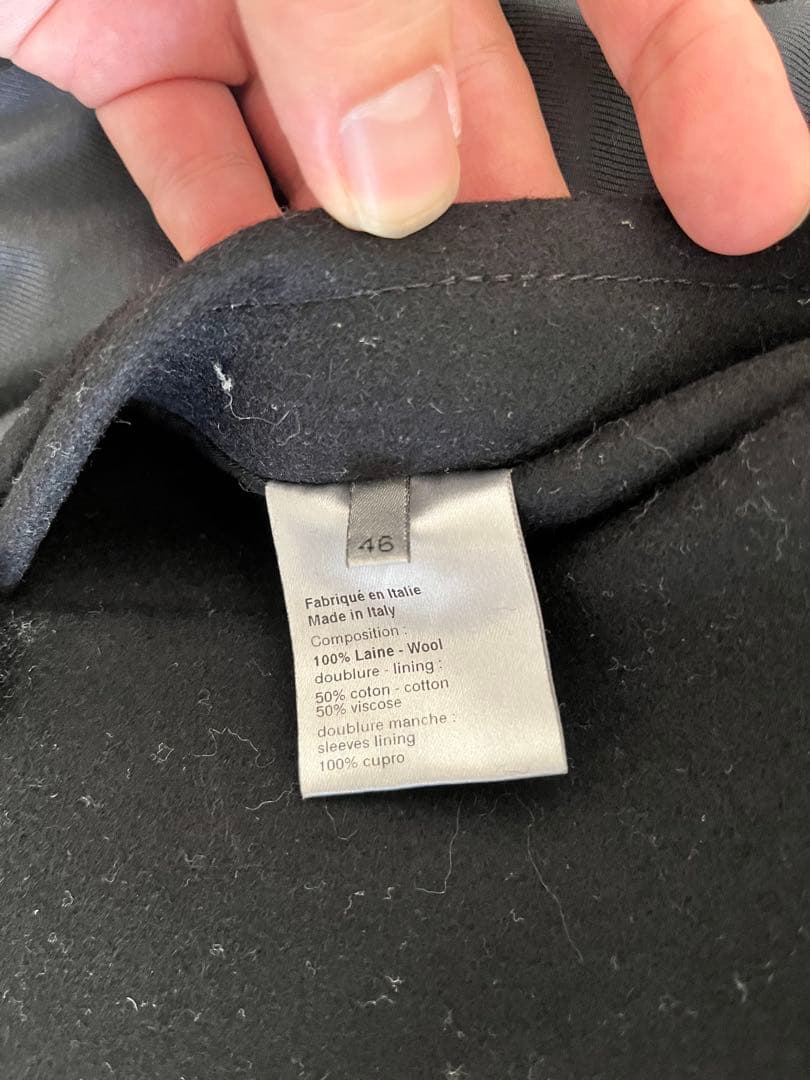 Dior ブラック ウール ピーコート