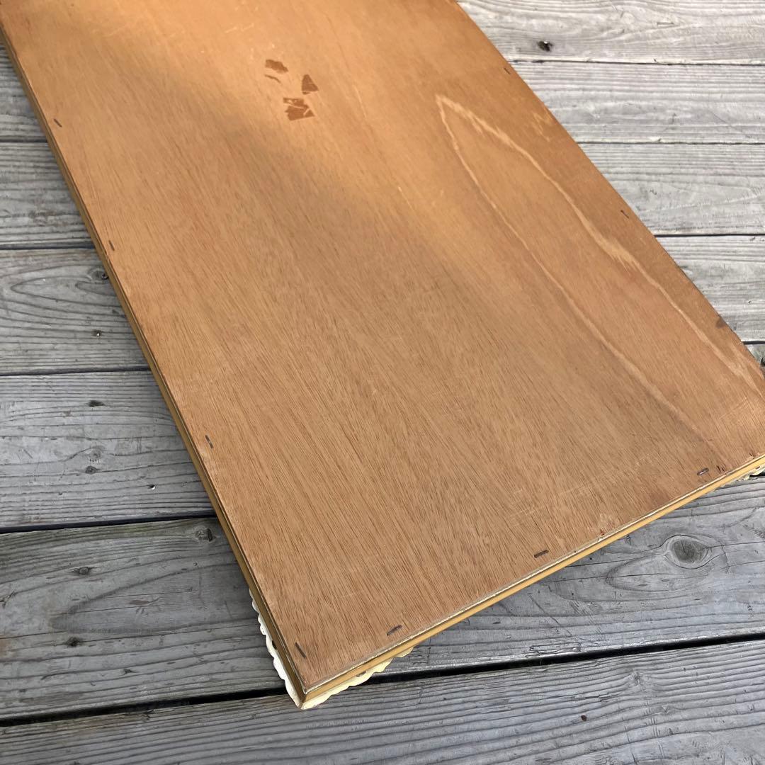 北欧レトロ 富士 花柄装飾 象嵌木製フレーム 大型ミラー 姿見 壁掛けミラー