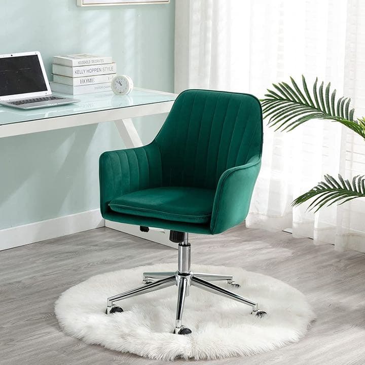 オフィスチェア キャスター付き 昇降式 デスクチェア ベルベット パソコンチェア