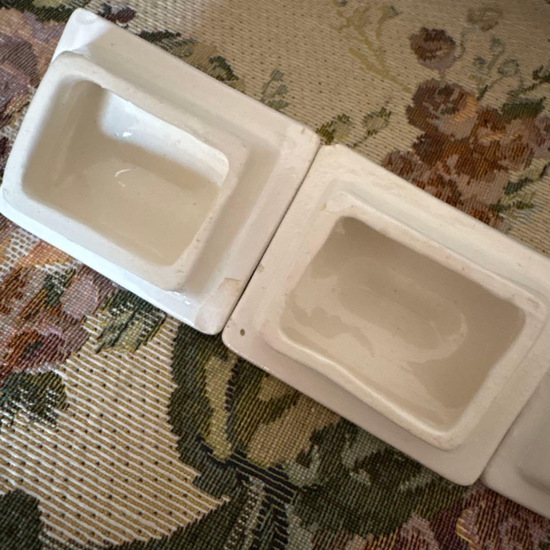 ドイツ　アンティーク　陶器スパイスセット 薔薇、花柄装飾柄