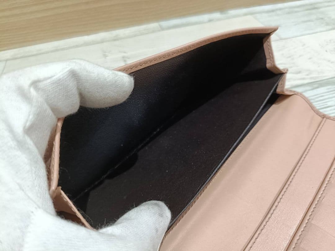 GUCCI グッチ　シマ レザー 長財布　wホック　メタルロゴ