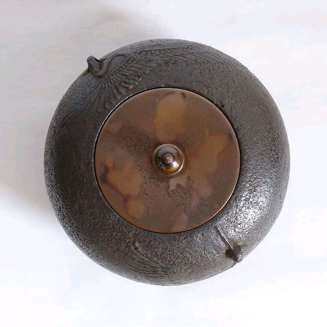 般若勘渓　鶴環付宝珠釜（風炉用）