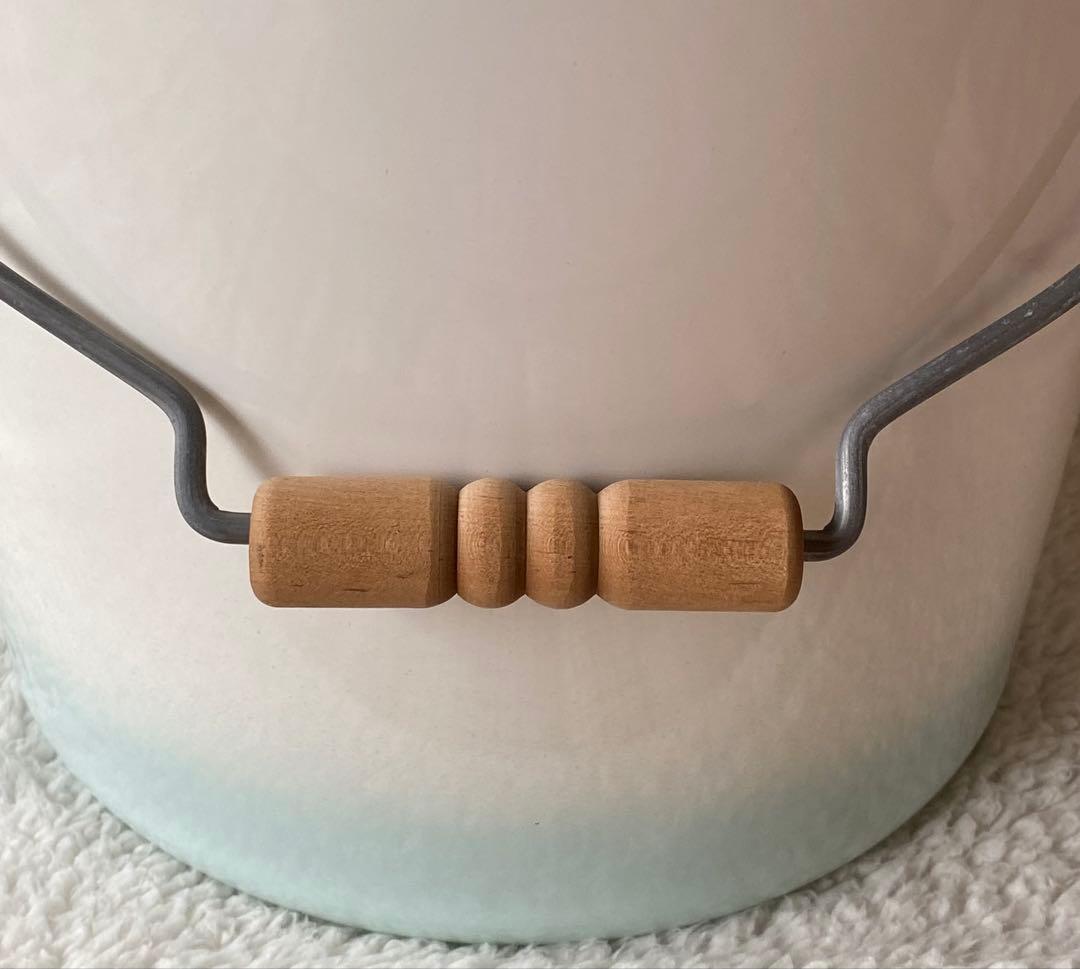 イマン　ポワージュ　ホーロー製蓋付き特大バケツ　ストッカー　目立つ欠け無し❣️