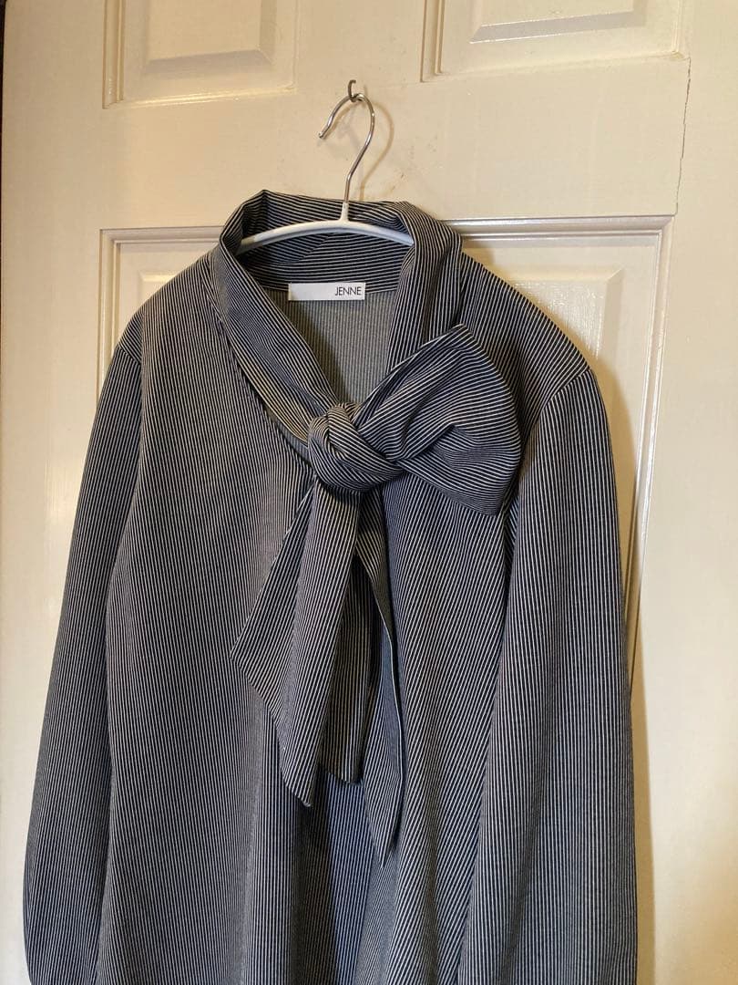 JENNE ジェンヌ　日本製ブラウス見えカットソー リボン