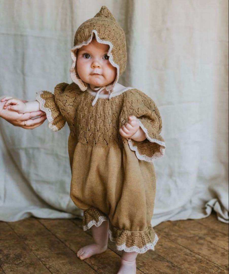 MABLI マブリ　ニットロンパース　小人　18M