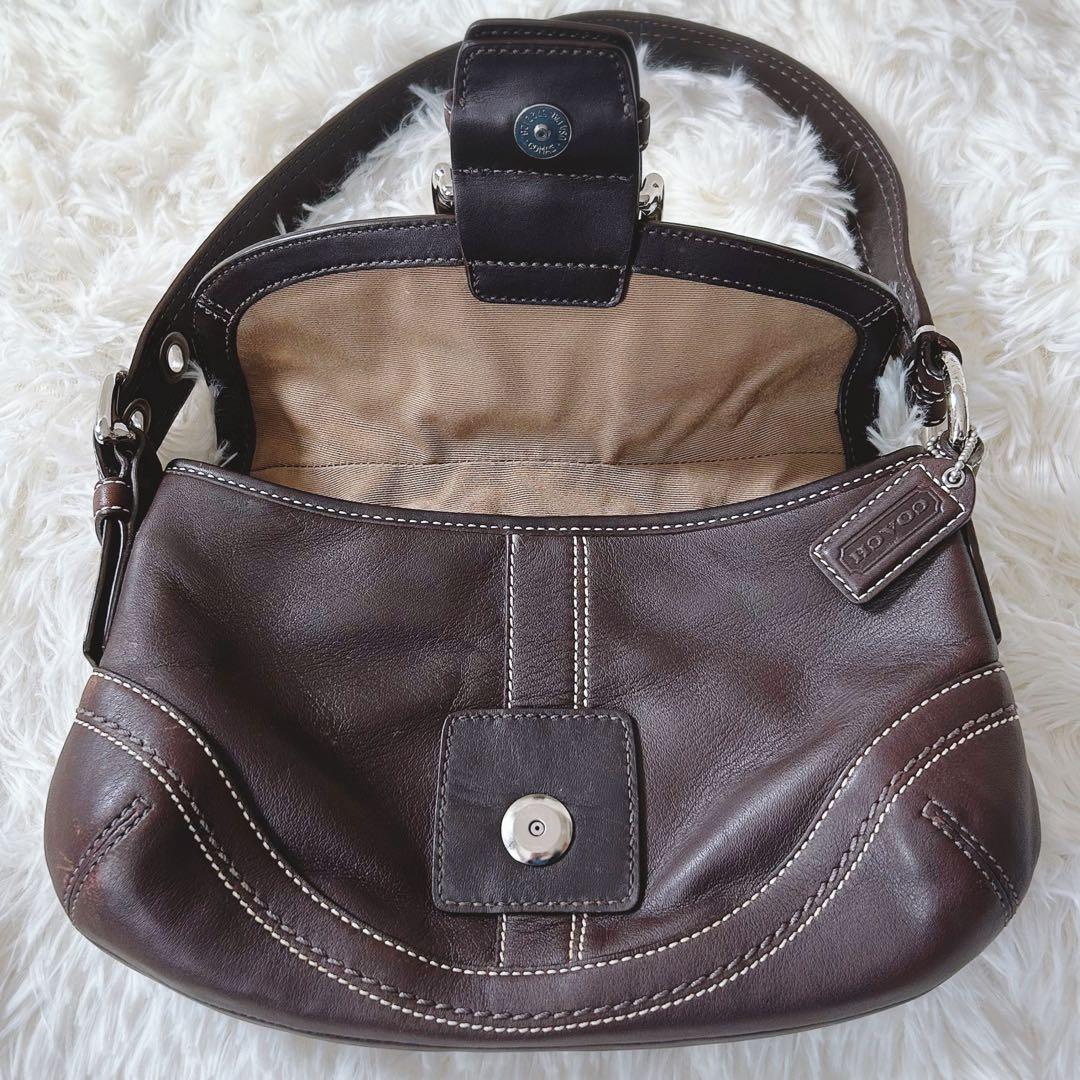 コーチ ソーホー ワンショルダーバッグ オールレザー ブラウン Y2K