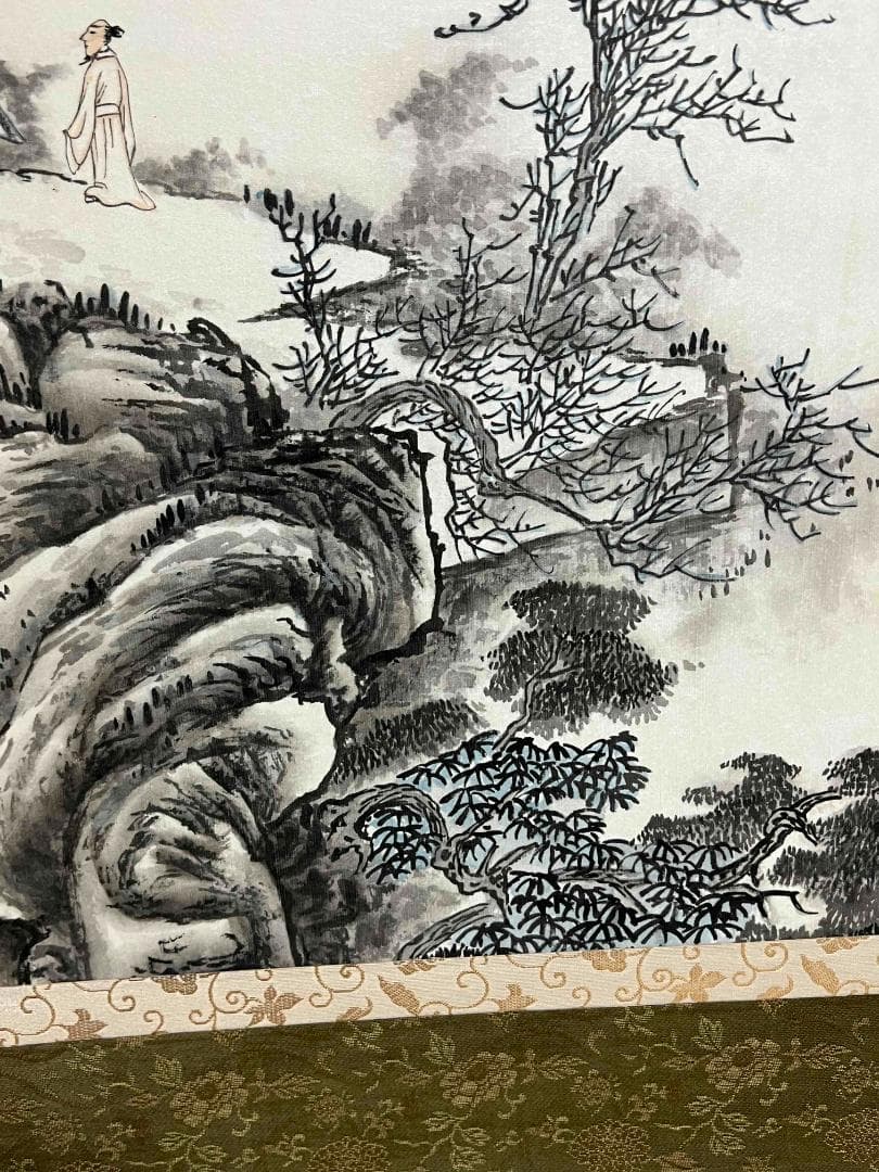 水墨絵画　掛け軸　肉筆逸品 清朝皇室ラスト・エンペラー愛新覚羅家皇族(S-8)