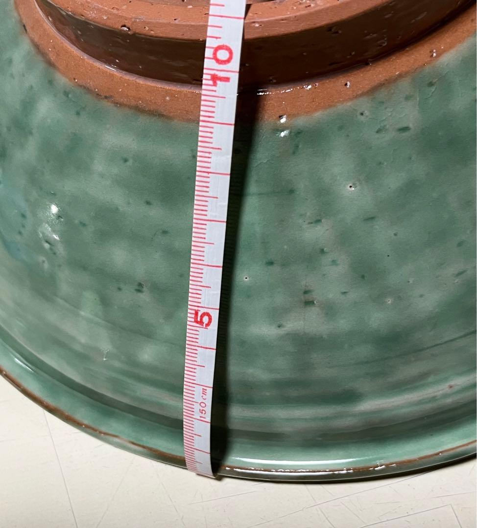 京都八坂清水焼　陶あん金彩色絵付け花菖蒲大鉢