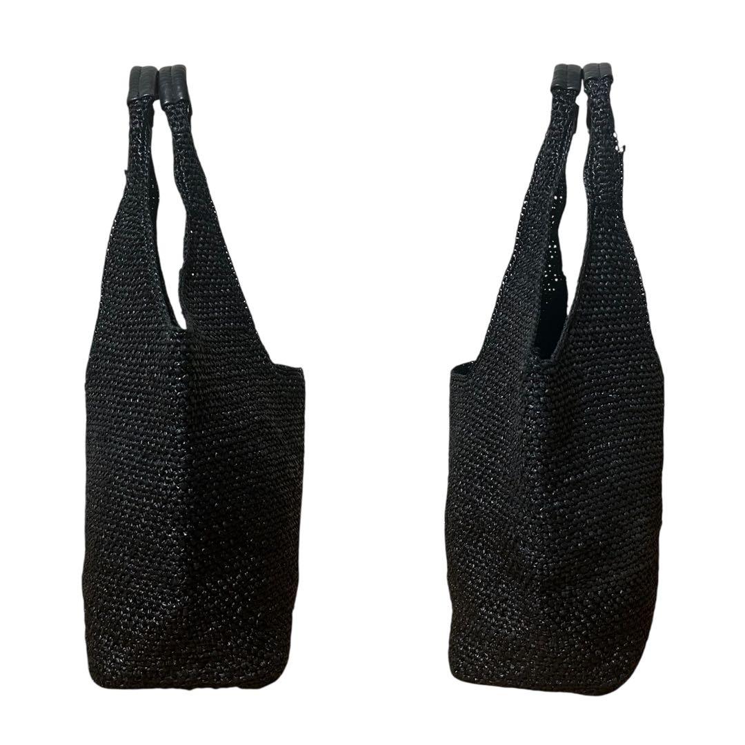 美品　ヘレンカミンスキー　かごバッグ　ラフィア　A4可　ブラック　レディース　夏